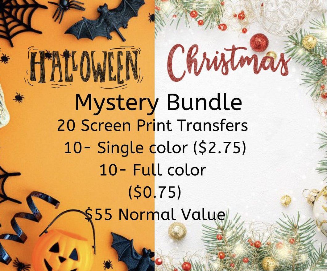 Halloween and Christmas Mystery Screen Print Transfer Box