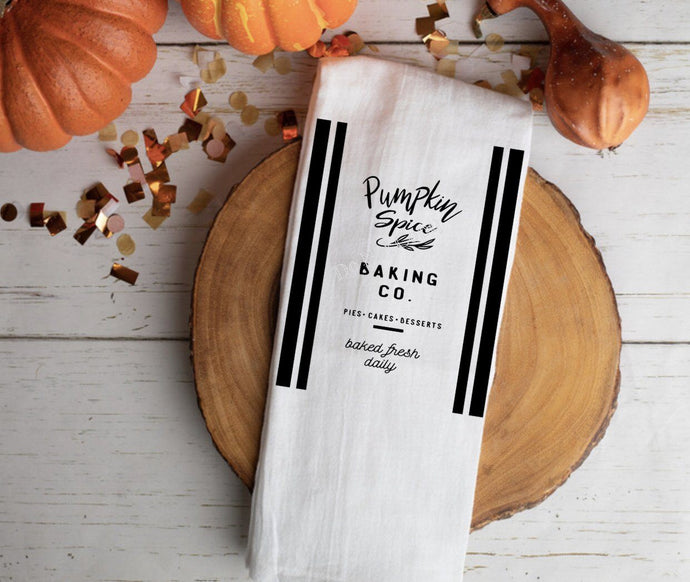 PO SHIPS 10/13 Screen Print Transfer | Pumpkin Spice Baking Co Tea Towel