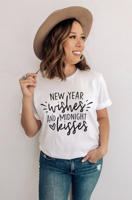 PO SHIPS 12/8 Screen Print Transfer | New Year Wishes and Midnight Kisses