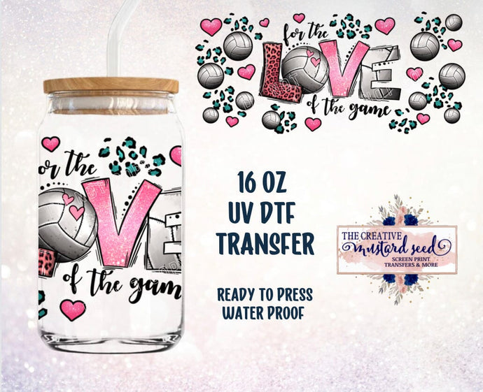 PO SHIPS 2/17 Volleyball Love of the Game UV DTF Wrap