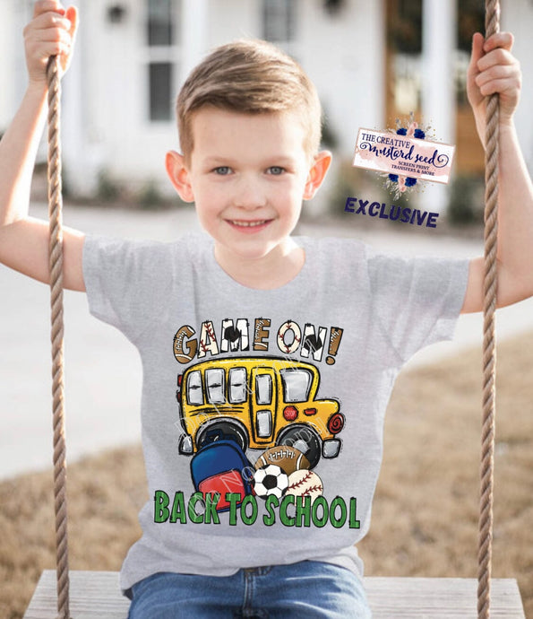 RTS Clear Film Screen Print Transfer | Game On Back To School Youth (325 HOT Peel)