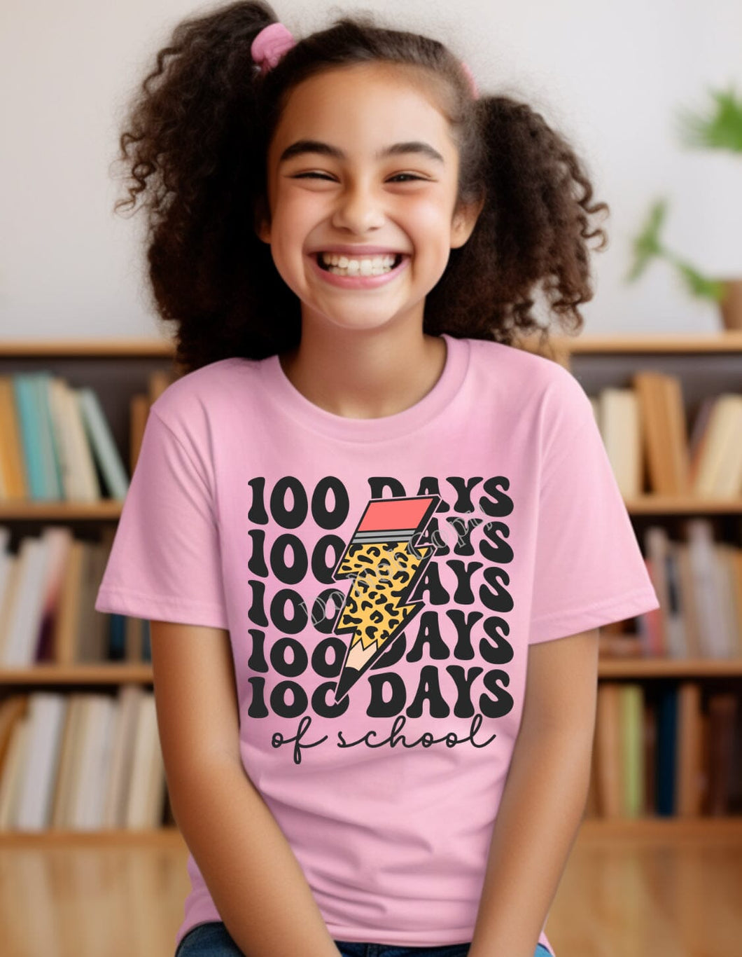 100 Days Leopard Pencil DTF Transfer (300 HOT PEEL) | Ships 3-7 Business Days