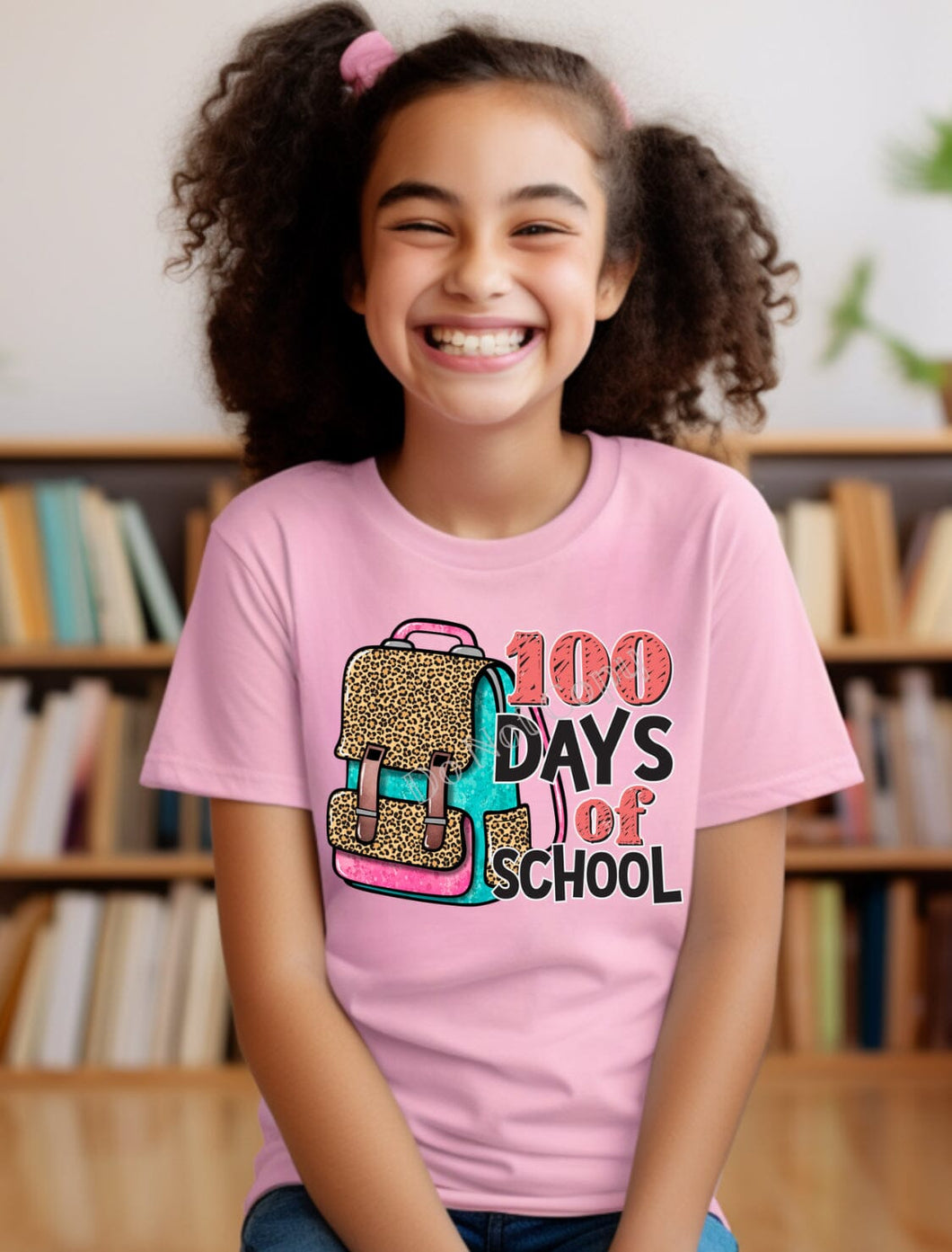 100 Days of School Leopard Backpack DTF Transfer (300 HOT PEEL) | Ships 3-7 Business Days