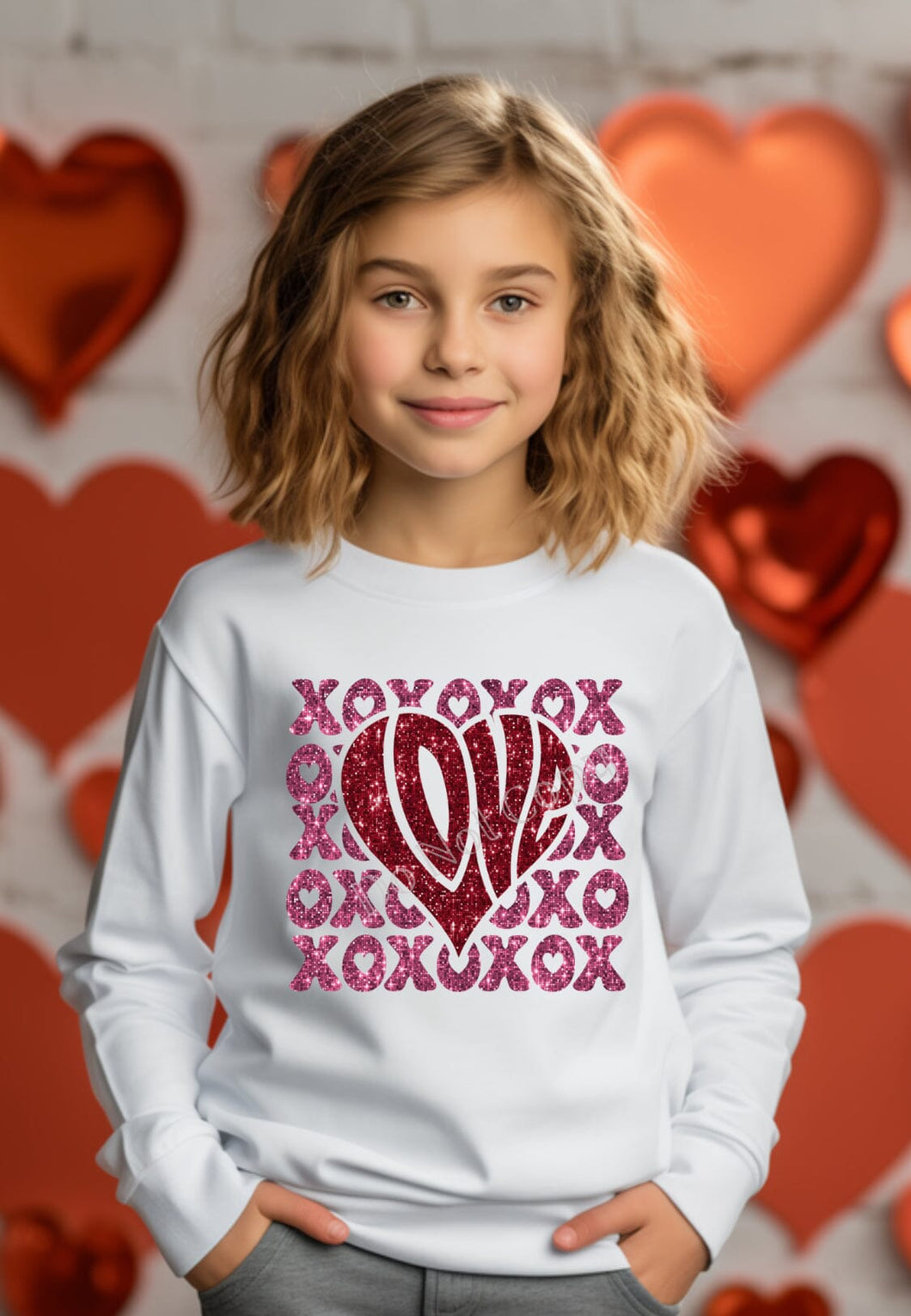 Love XOXO Faux Sequin DTF Transfer (300 HOT PEEL) | Ships 3-7 Business Days