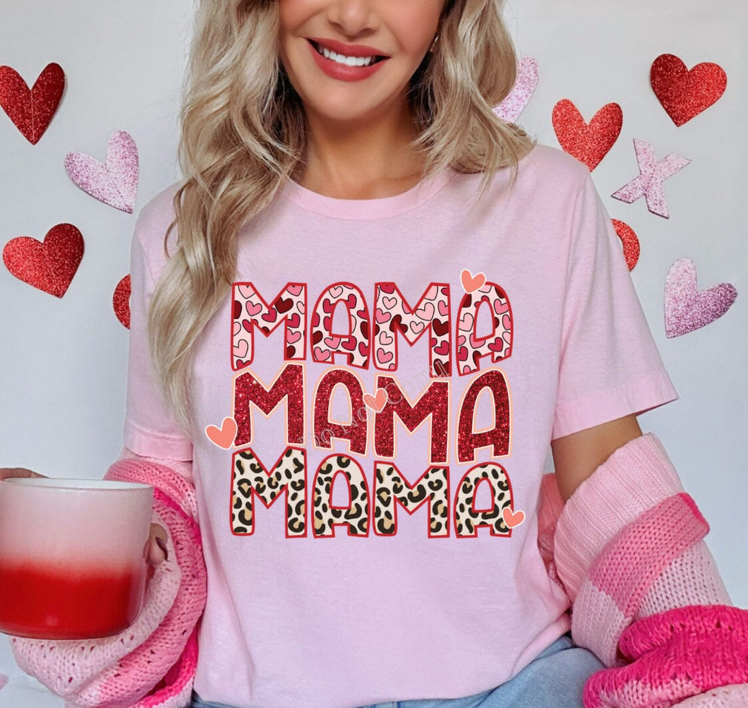 Mama Repeat Valentine's Day DTF Transfer (300 HOT PEEL) | Ships 3-7 Business Days