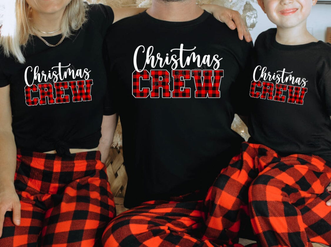 Plaid Christmas Crew DTF Transfer (300 HOT PEEL) | Ships 3-7 Business Days