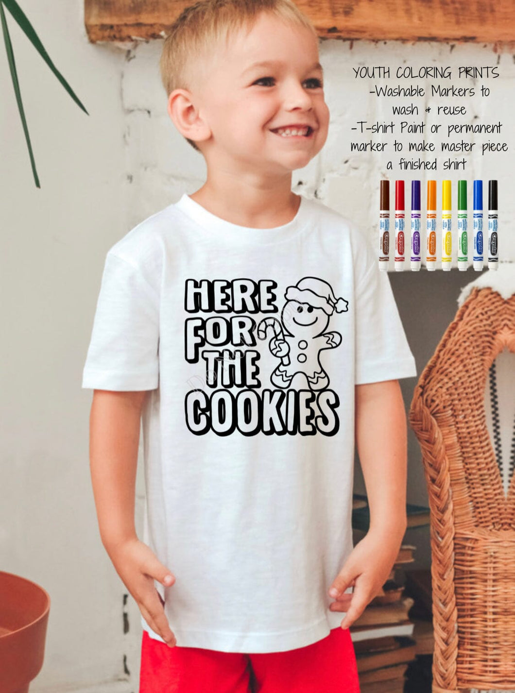 PO SHIPS 12/6 Screen Print Transfer | Here For The Cookies Gingerbread Man Coloring Sheet