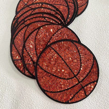Load image into Gallery viewer, RTS Basketball Sequin Pocket 4.5&quot; Iron On Patch
