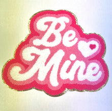 Load image into Gallery viewer, RTS Be Mine Hot Pink and White 10&quot; Chenille Iron On Patch
