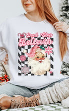 Load image into Gallery viewer, RTS Clear Film Screen Print Transfer | Don&#39;t Stop Believin Retro Pink Santa | Adult | Pocket (325 HOT Peel)
