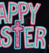 Load image into Gallery viewer, RTS Clear Film Screen Print Transfer | Happy Easter Faux Sequin (325 HOT Peel)
