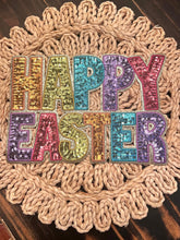 Load image into Gallery viewer, RTS Happy Easter Sequin 10&quot; Chenille Iron On Patch
