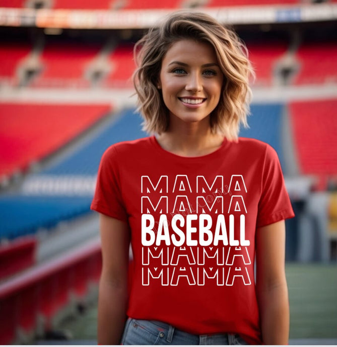 RTS Screen Print Transfer | Baseball Mama Repeat (325 Hot Peel)
