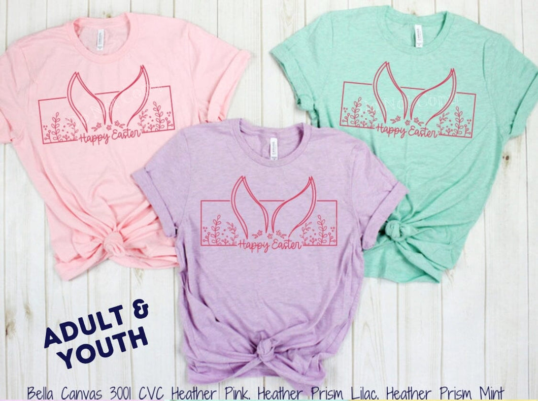 RTS Screen Print Transfer | Happy Easter Bunny Ears Watermelon | Adult | Youth (325 Hot Peel)