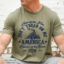 Load image into Gallery viewer, RTS Screen Print Transfer | Land Of the Free Don&#39;t Tread On Me NAVY BLUE (325 Hot Peel)
