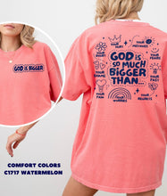 Load image into Gallery viewer, RTS Screen Print Transfer | NAVY God Is Bigger Pocket and Back (325 Hot Peel)
