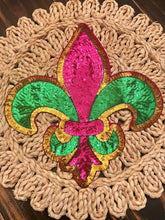 Load image into Gallery viewer, RTS Sequin Flor De Lis 10&quot; Mardi Gras Chenille Iron On Patch
