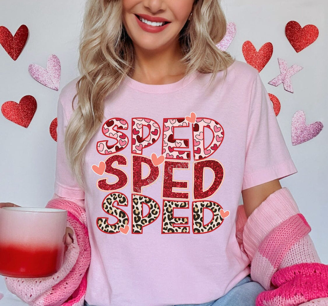 SPED Repeat Valentine's Day DTF Transfer (300 HOT PEEL) | Ships 3-7 Business Days