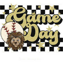Load image into Gallery viewer, Baseball Game Day Gold Glitter Race Stripe DTF Transfer (300 HOT PEEL) | Ships 3-7 Business Days
