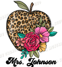 Load image into Gallery viewer, Customizable Leopard Apple Teacher DTF | Ships In 5-10 Business Days
