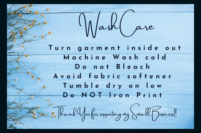 Floral and Blue 4x6 Care Card- 20 Pack