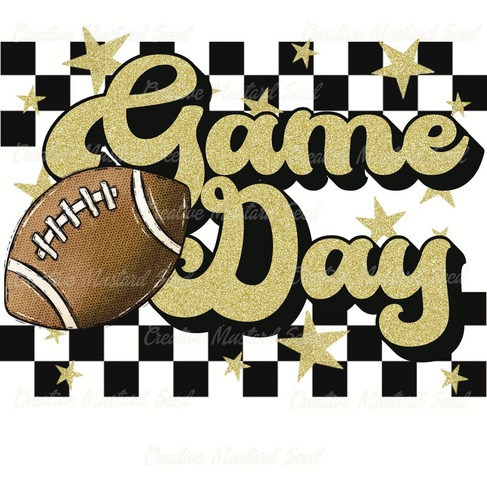 Football Game Day Gold Glitter Race Stripe | Digital Download
