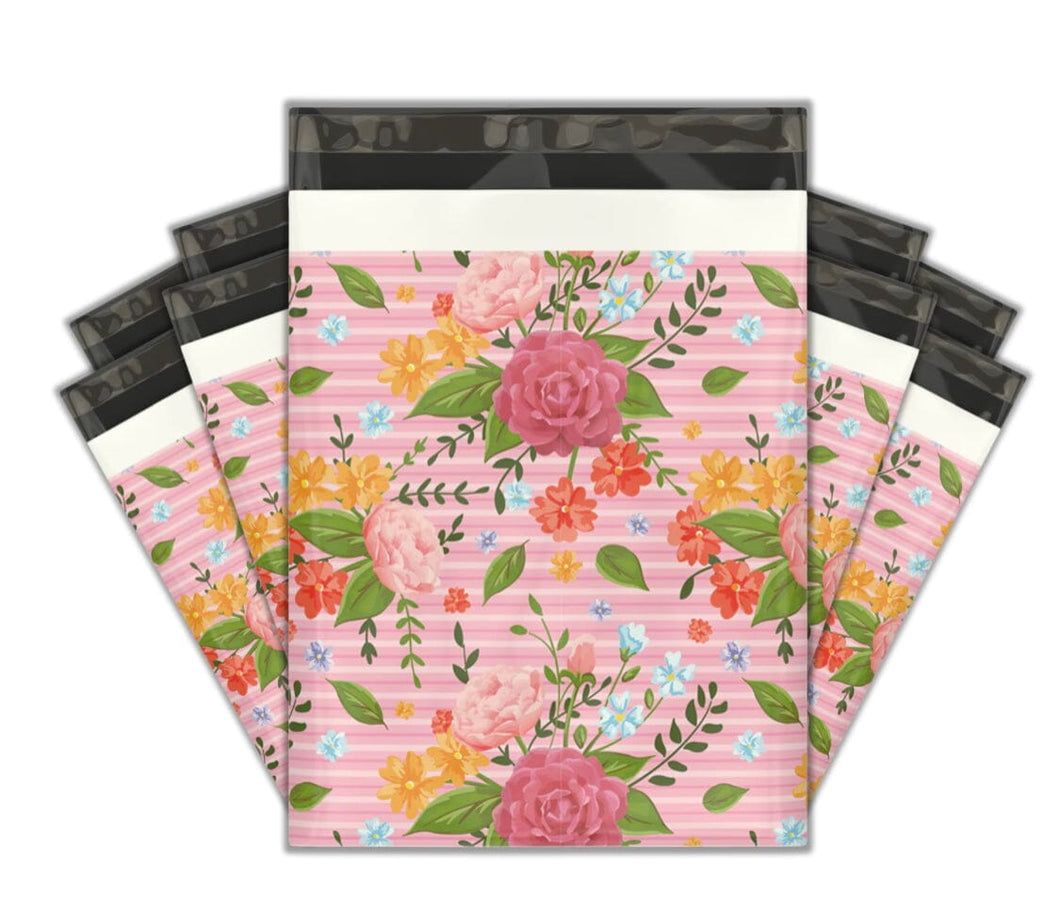 Pink Floral Poly Mailer 10x13