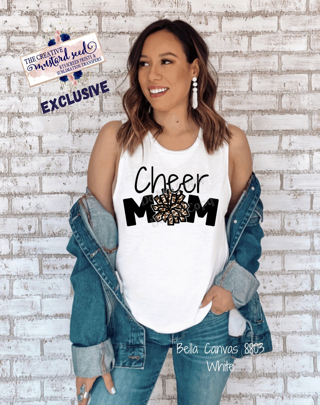 PO Screen Print Transfer | Cheer Mom Leopard Pom (HIGH HEAT)