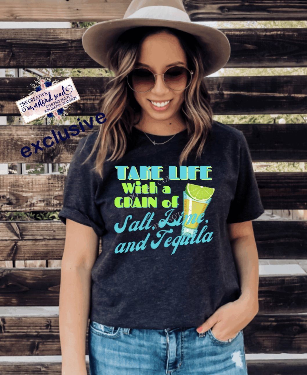 PO Screen Print Transfer | Take Life With A Grain Of Salt Lime Tequila (HIGH HEAT)