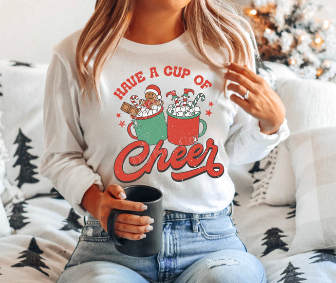 PO SHIPS 10/12 Screen Print Transfer | Cup of Cheer (HIGH HEAT)