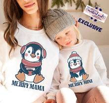 Load image into Gallery viewer, PO SHIPS 10/12 Screen Print Transfer | Merry Mama Mini Penguin | Adult and Youth (HIGH HEAT)
