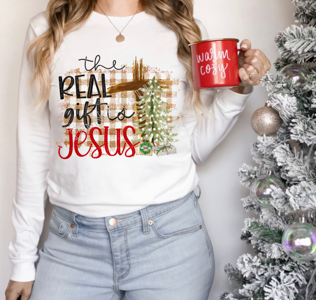 PO SHIPS 11/16 Screen Print Transfer | The Real Gift Is Jesus (HIGH HEAT)