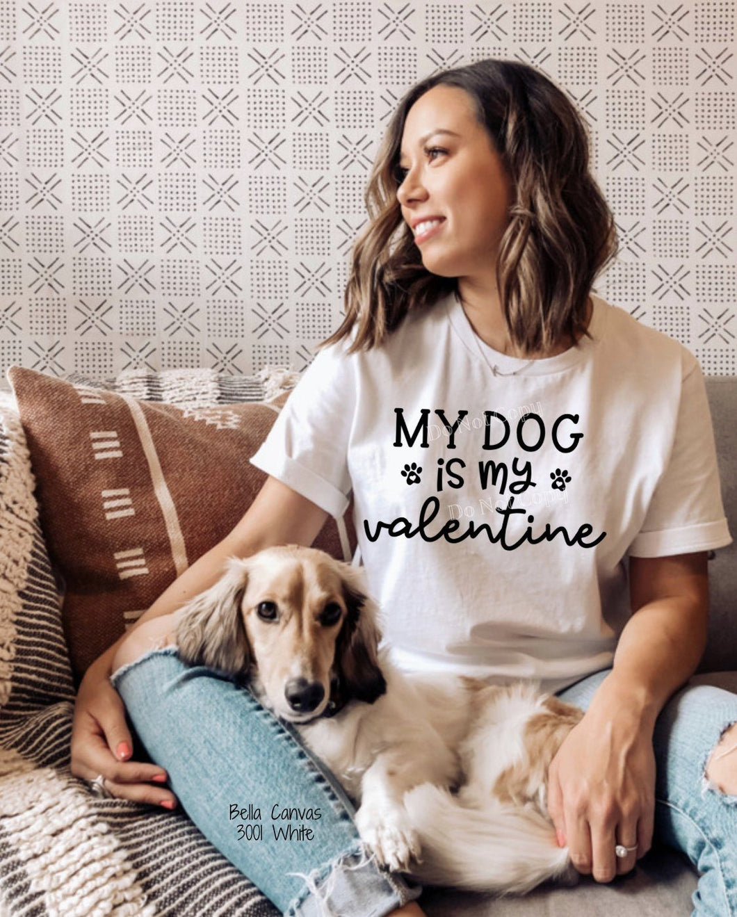 PO SHIPS 12/1 Screen Print Transfer | My Dog Is My Valentine