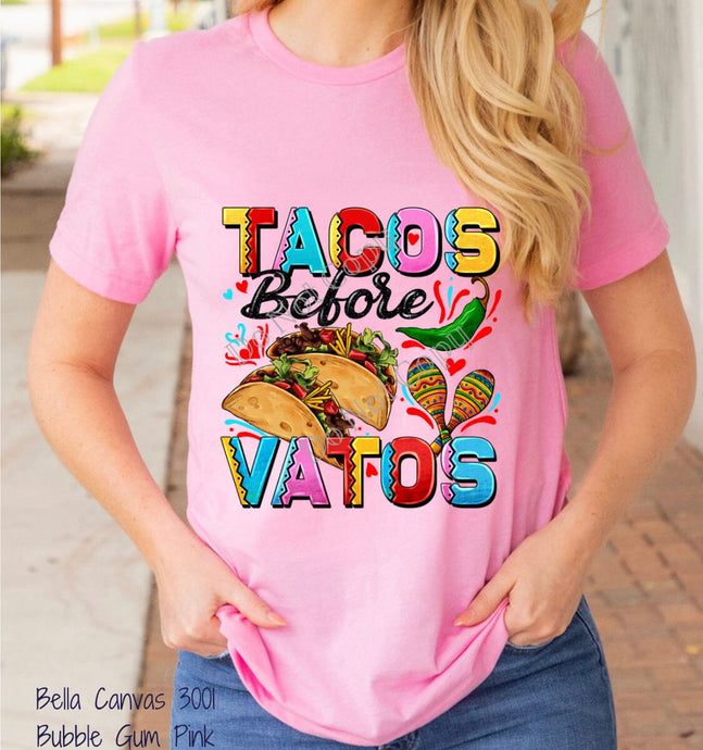 PO SHIPS 12/28 Screen Print Transfer | Tacos Before Vatos (HIGH HEAT)