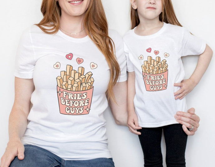 PO SHIPS 1/5 Screen Print Transfer | Fries Before Guys | Adult and Youth (HIGH HEAT)