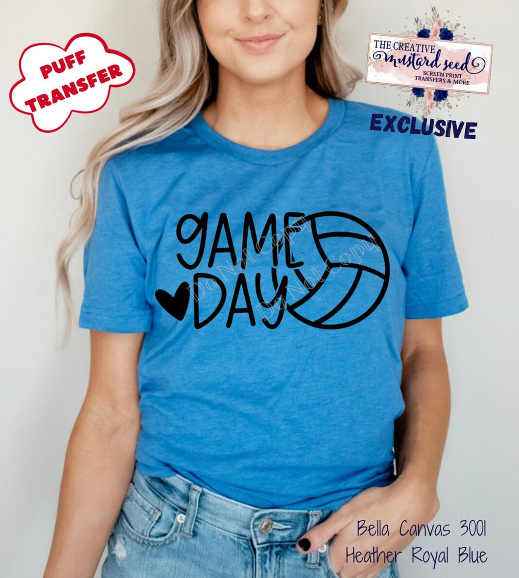 PO SHIPS 2/1 Screen Print Transfer | Game Day Volleyball PUFF