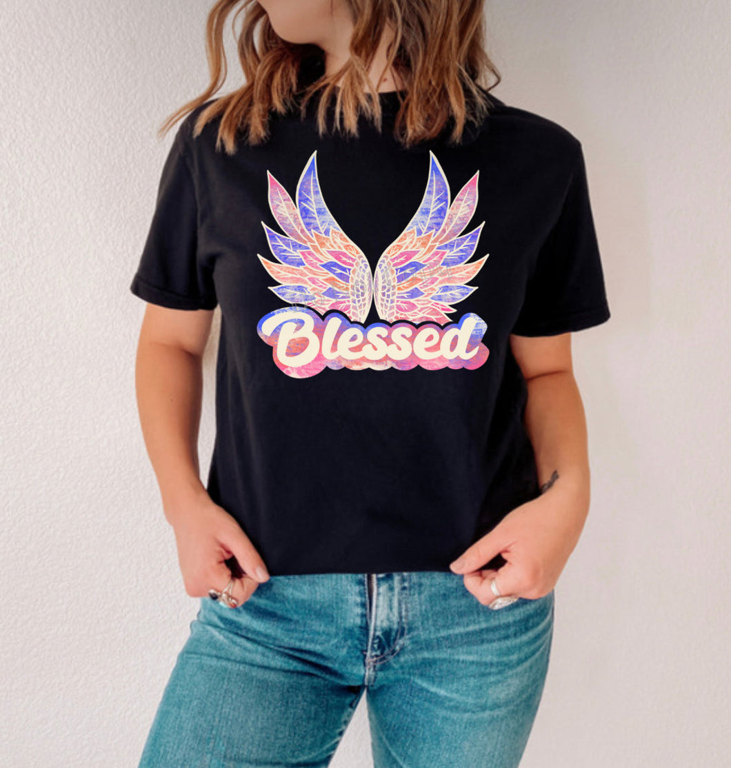 PO SHIPS 2/16 Screen Print Transfer | Blessed Wings (HIGH HEAT)