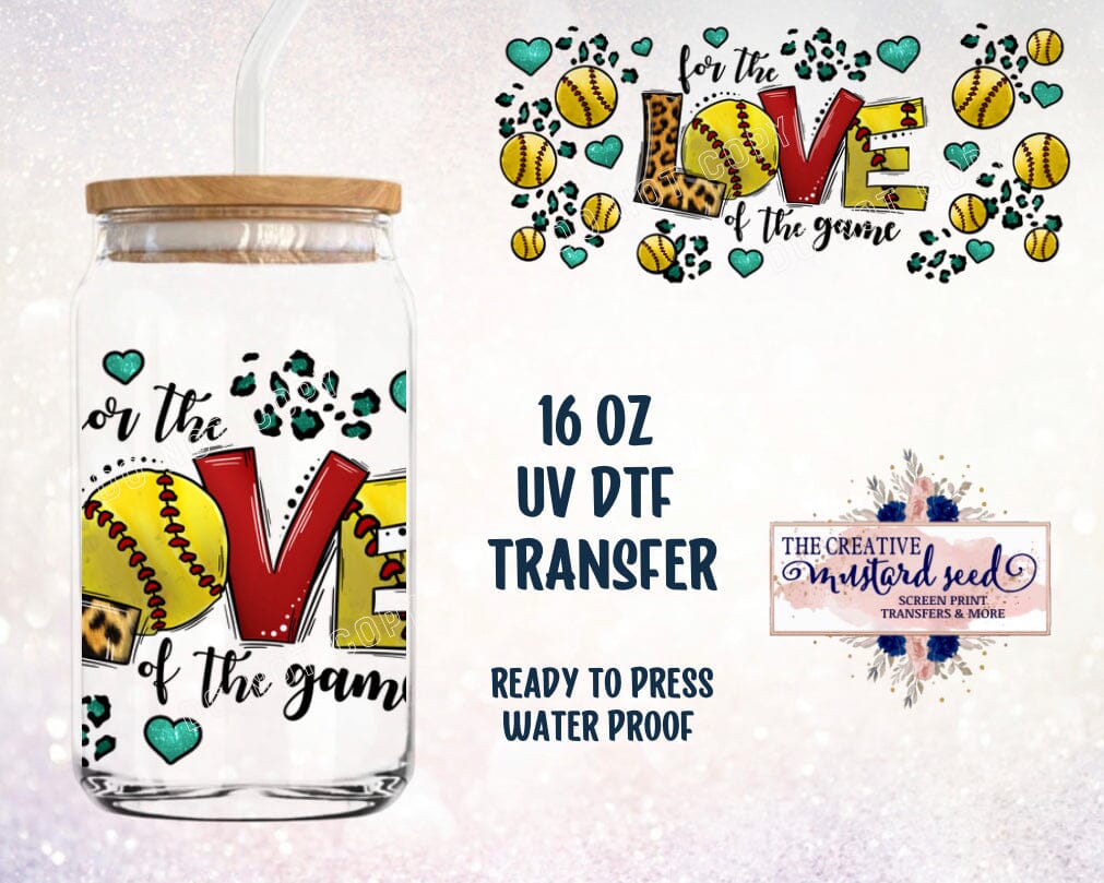 PO SHIPS 2/17 Softball Love of the Game UV DTF Wrap