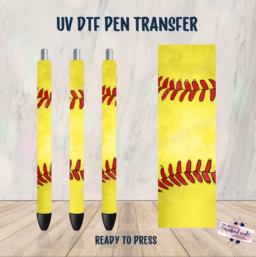 PO SHIPS 2/22 Softball Pen UV DTF Wrap