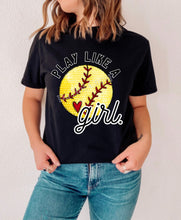 Load image into Gallery viewer, PO SHIPS 2/8 Screen Print Transfer | Play Like A Girl (HIGH HEAT)
