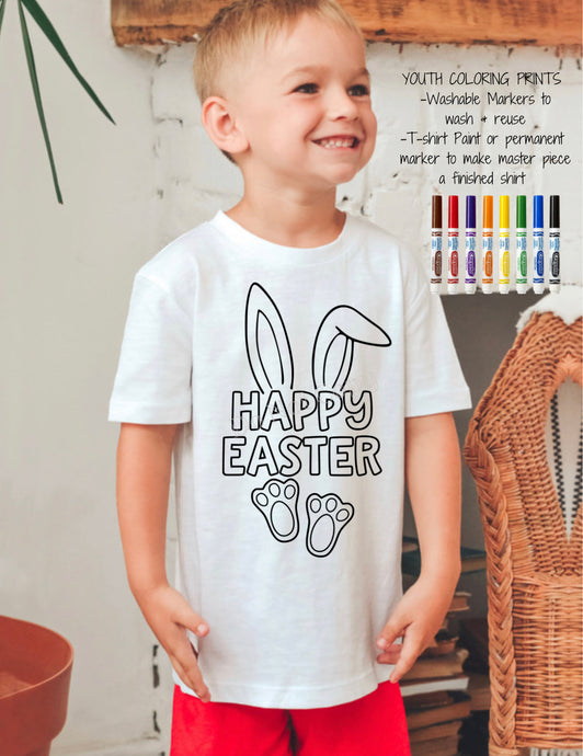 PO SHIPS 2/9 Screen Print Transfer | YOUTH Boy Happy Easter Bunny
