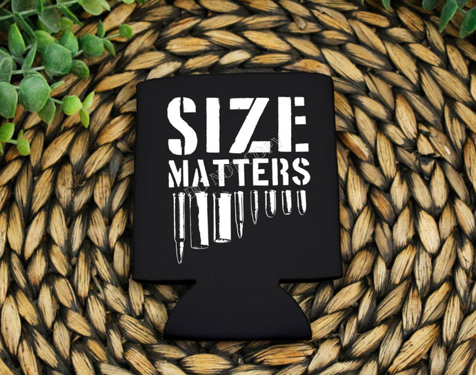 PO SHIPS 4/13 Screen Print Transfer | Size Matters 3” Koozie | Shirt Pocket