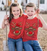Load image into Gallery viewer, PO SHIPS 9/28 Screen Print Transfer | Boy | Girl Reindeer 8” Youth (HIGH HEAT)

