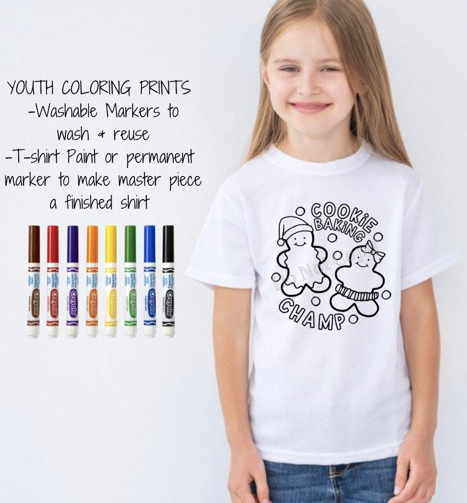 PO SHIPS 9/29 Screen Print Transfer | YOUTH 8” Cookie Baking Champ Coloring Transfer