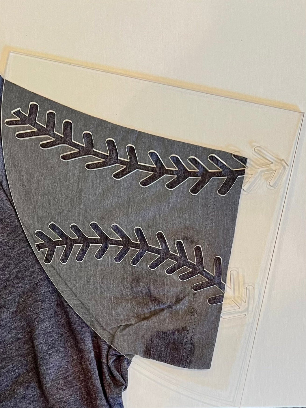 Reuseable Baseball Sleeve Thread Acrylic Bleaching Stencil