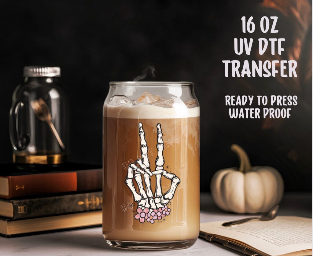 RTS Hippie Skeleton Hand Halloween | UV DTF 3.5
