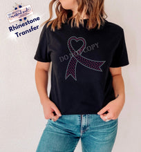 Load image into Gallery viewer, RTS Rhinestone Transfer | Breast Cancer Ribbon (Pink and Clear Stone)
