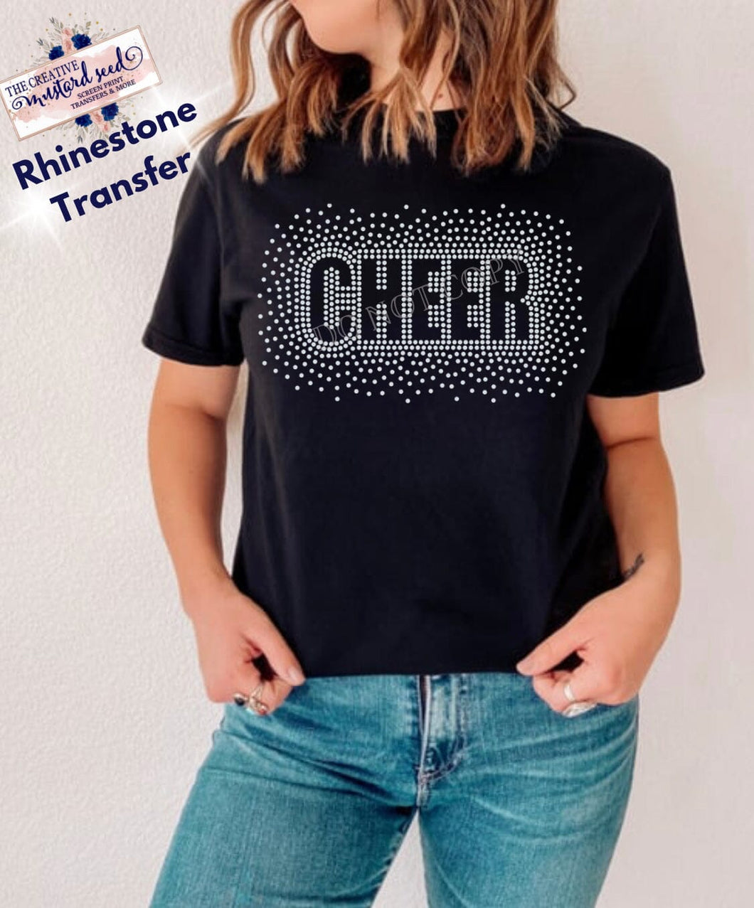 RTS Rhinestone Transfer | Cheer (Clear Stone)