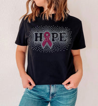 Load image into Gallery viewer, RTS Rhinestone Transfer | Hope Breast Cancer (Pink and Clear Stone)
