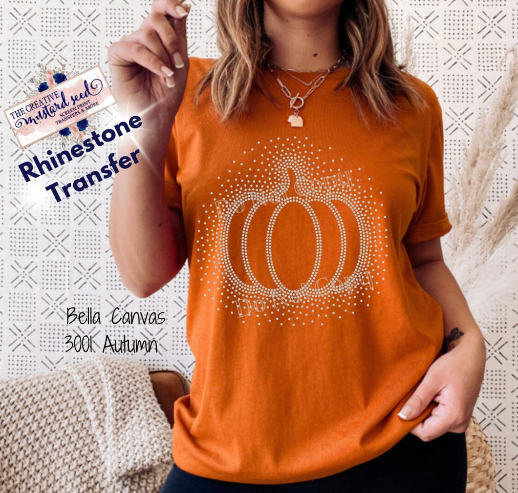 RTS Rhinestone Transfer | Pumpkin (Clear Stone)